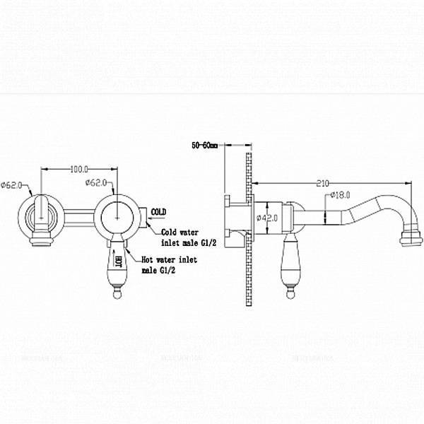 Смеситель для раковины Boheme Medici встраиваемый бронза 307