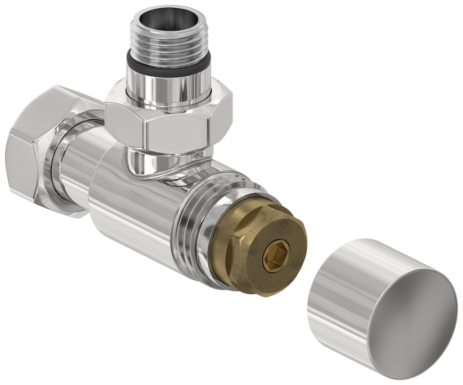 Вентиль регулирующий угловой Сунержа под шестигранник G 1/2 x G 3/4 хром глянец 00-1404-1234