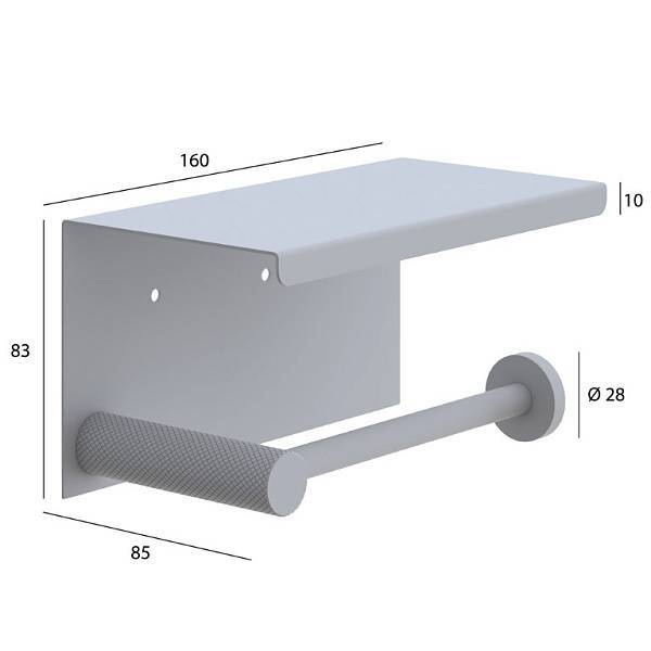 Держатель для туалетной бумаги с полкой Boheme Uno черный матовый 10971-B