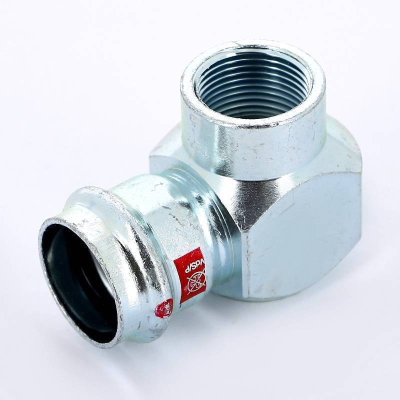 Угольник переходной Viega Prestabo 90° 28х3/4 пресс-В оцинкованная сталь 601294