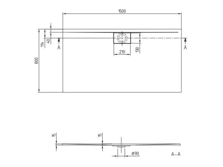 Душевой поддон Villeroy & Boch Architectura 1500x800 мм с антислипом VilboGrip белый UDA1580ARA215GV01