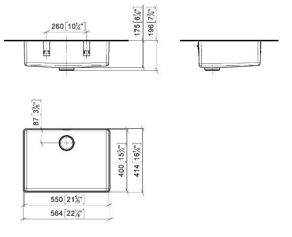 Мойка Dornbracht 564x414x196 мм встраиваемая нержавеющая сталь 8551000486