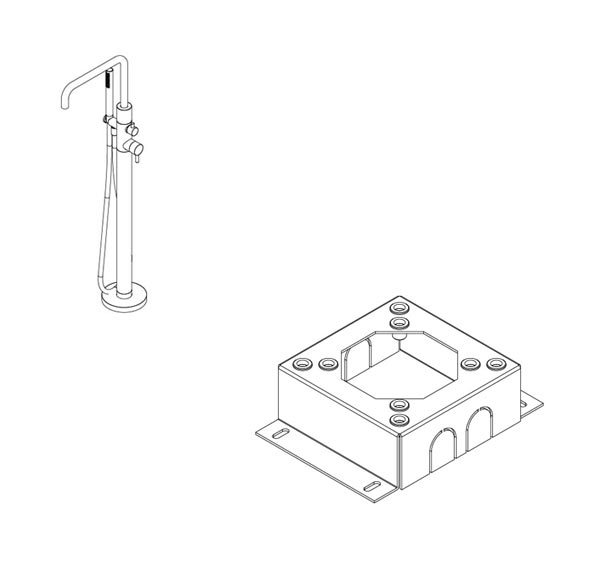 Внутренняя часть напольного смесителя или душевой стойки Ritmonio PM00801