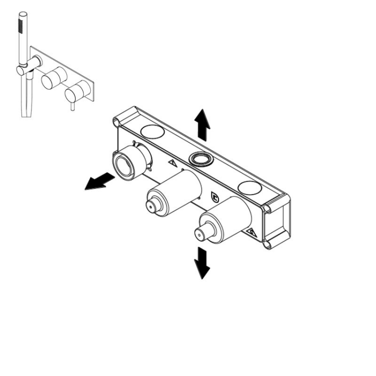Внутренняя часть однорычажного смесителя для ванны и душа Ritmonio PM0020L