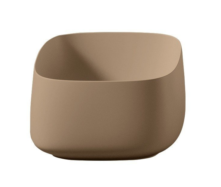 Раковина накладная Artceram Cognac Quadro 430х430х225 мм с донным клапаном Tortora COL0064000/ACA0384000