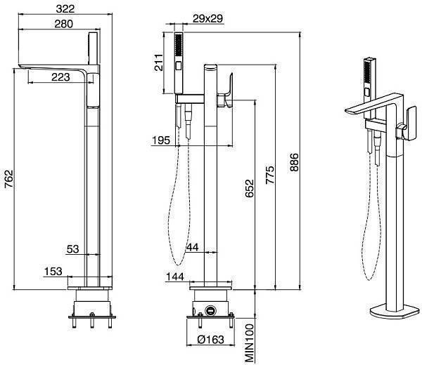 Смеситель для ванны с душем Allen Brau Infinity хром 5.21009-00