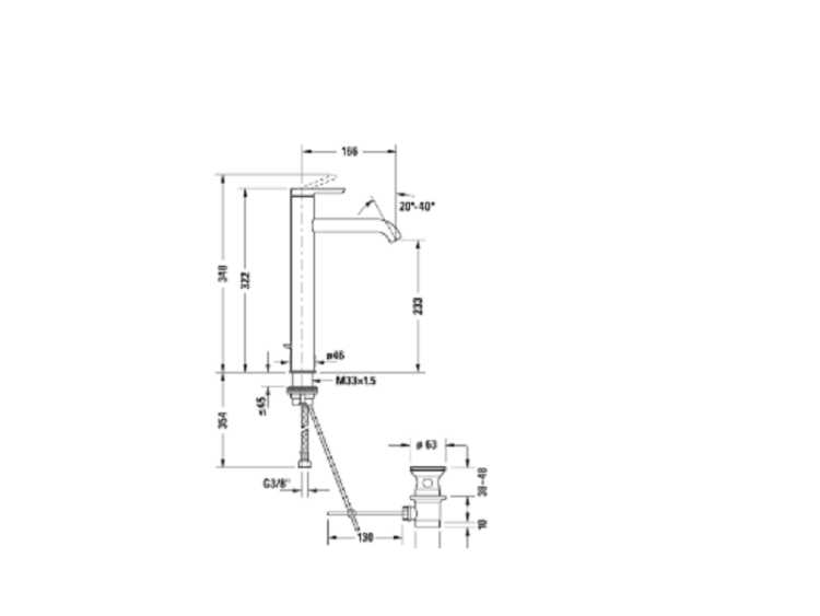 Смеситель для раковины Duravit C.1 черный матовый C11040001046