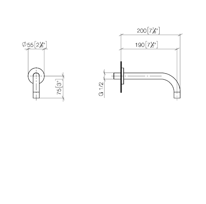 Излив настенный Dornbracht Vaia 190 мм хром 13800882-00