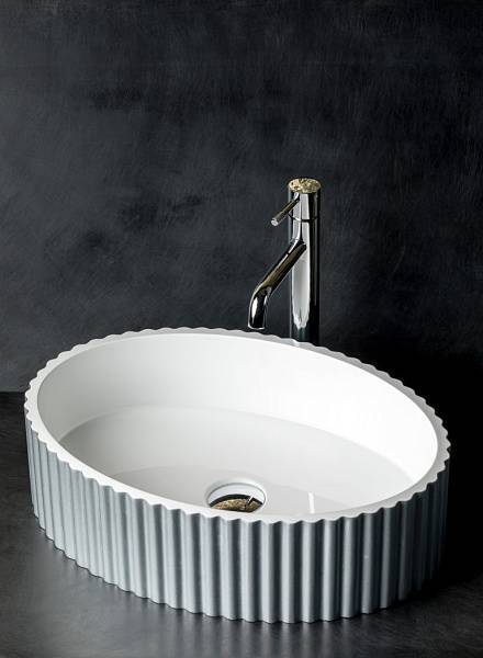 Раковина мебельная Boheme Monaco овальная 50х35х14 см серебро 878-S