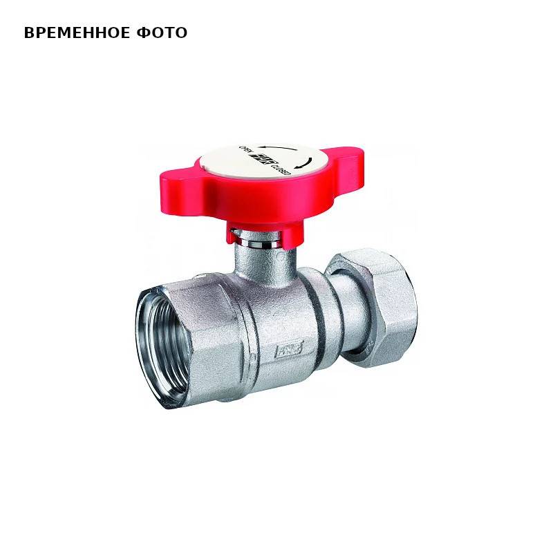 Кран шаровой General Fittings 3056 1 x 1 с двумя накидными гайками красная ручка FS 3056 1R