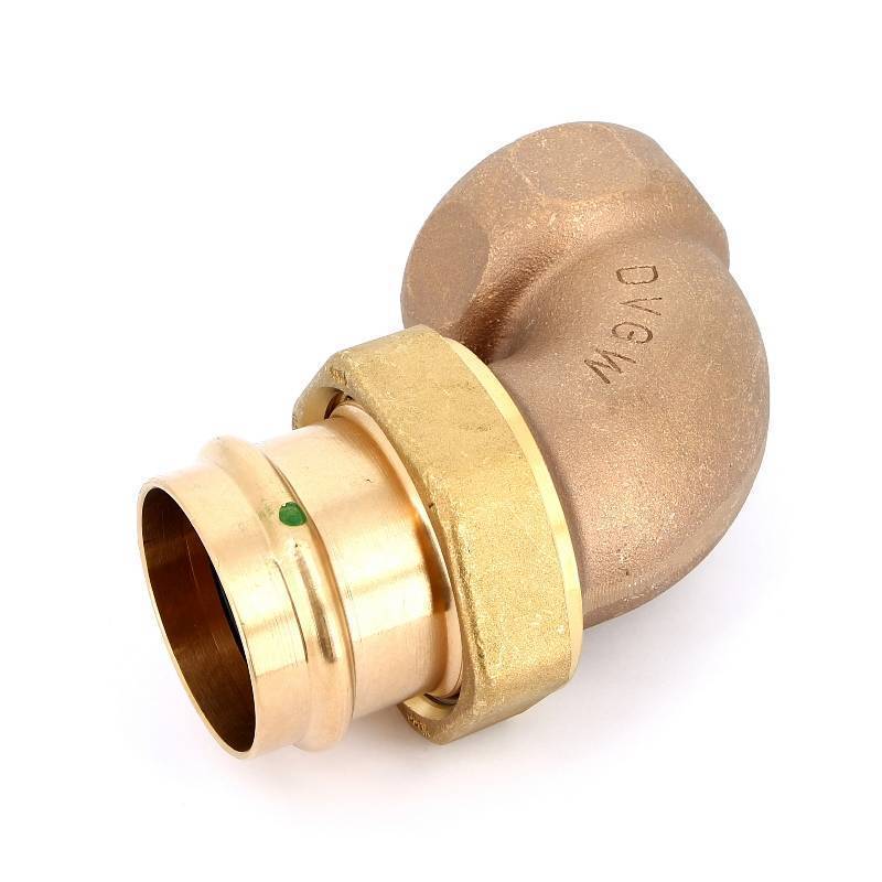 Угольник переходной Viega Sanpress 90° 54х2 пресс-В разъёмное соединение бронза 221676