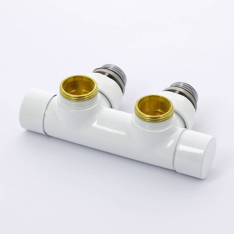 Узел ручной угловой Carlo Poletti с запорным клапаном без байпаса белый V48100EESB