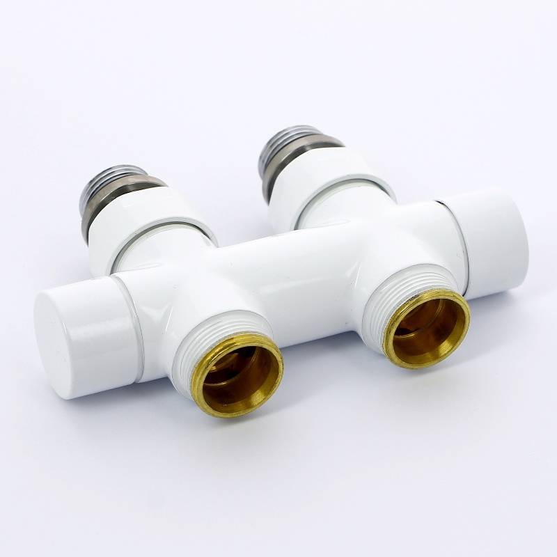 Узел ручной прямой Carlo Poletti с запорным клапаном без байпаса белый V48500EESB