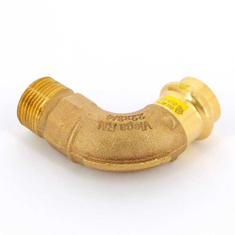 Угол пресс с наружной резьбой Viega Profipress G бронза 22x3/4 345778