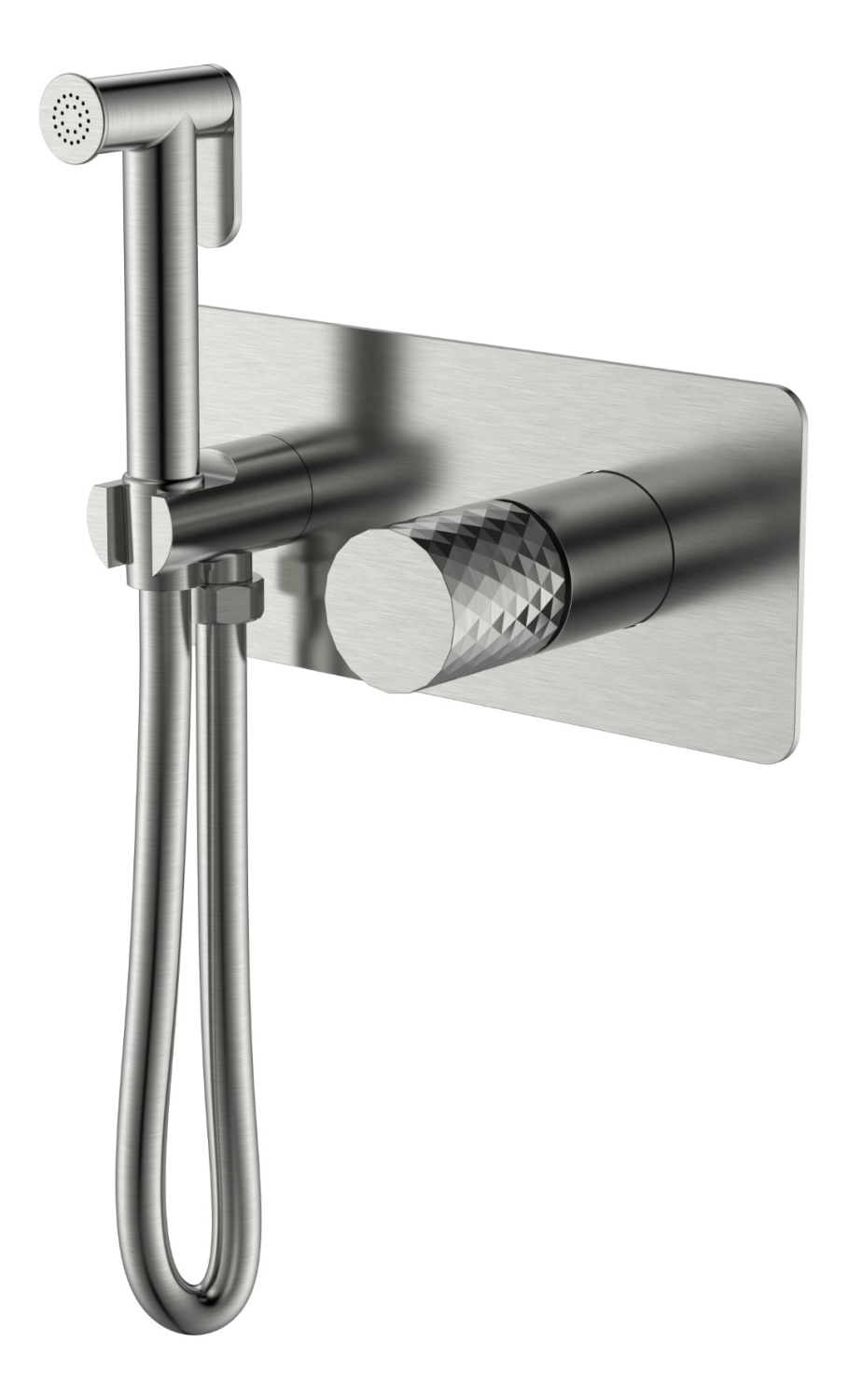 Гигиенический душ со смесителем Boheme Stick Diamond никель матовый 127-NB