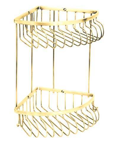 Полочка-корзинка угловая двойная Boheme Imperiale подвесная золото 10427