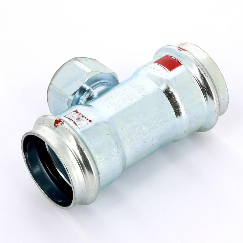 Тройник пресс-ВР оцинкованная сталь Viega Prestabo 35х3/4х35 мм 558949