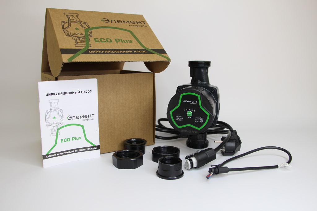 Циркуляционный насос ECO Plus 25-75 180 с комплектом гаек ECEP2575180
