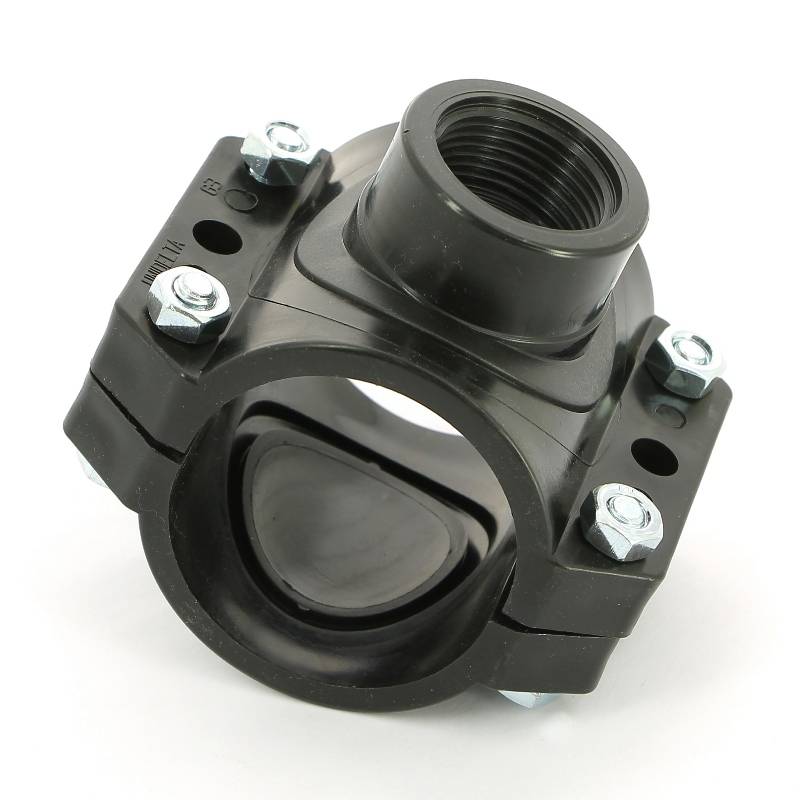 Седловая врезка Unidelta 63х1 4 болта для труб ПНД 1019063004