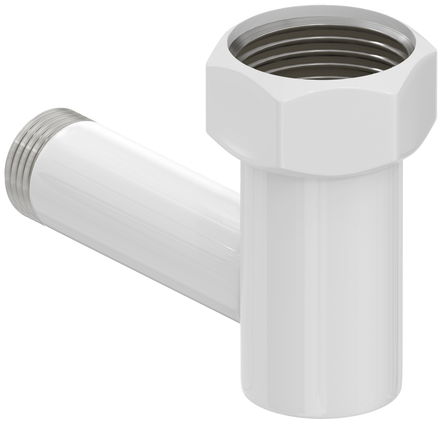 Уголок переходной Стилье G 1 НГ - G 1/2 HP белый глянцевый 122000-1012