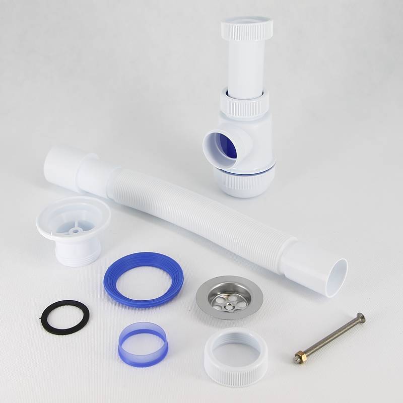 Сифон для раковины Wirquin Мини Элит 1 1/2 x 40 мм чашка 63 мм с гофротрубой 800 мм 30986780