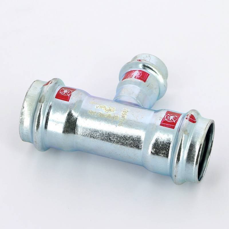 Тройник пресс Viega Prestabo оцинкованная сталь 28х18х28 мм 558727