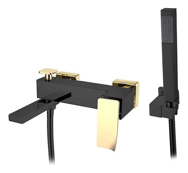 Смеситель для ванны Boheme Q настенный черный золото 143-BG.2