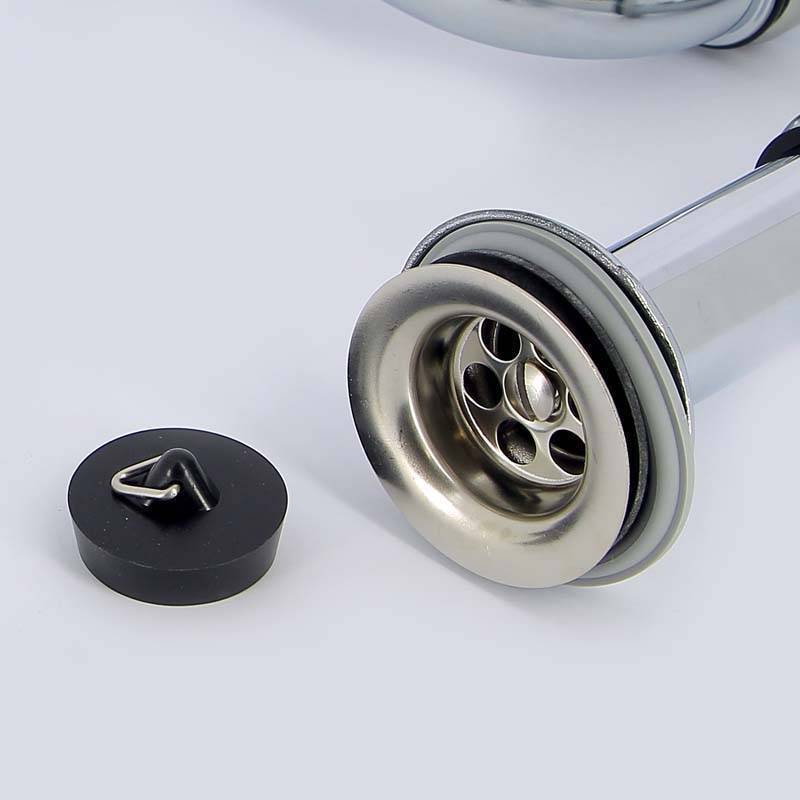 Сифон трубный Viega 5612 с горизонтальным отводом и пробкой хром 111298