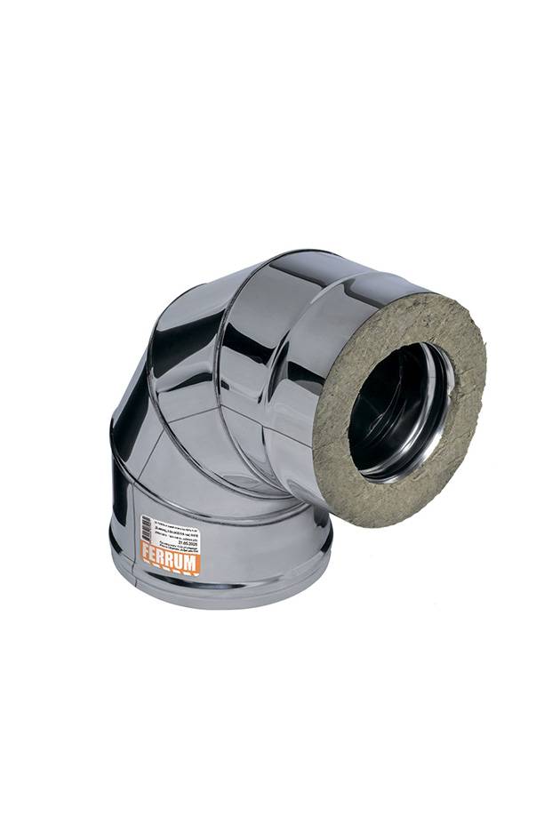 Сэндвич-колено 90° Ferrum AISI 430 0.5 мм / нерж 140/210 мм Af4207