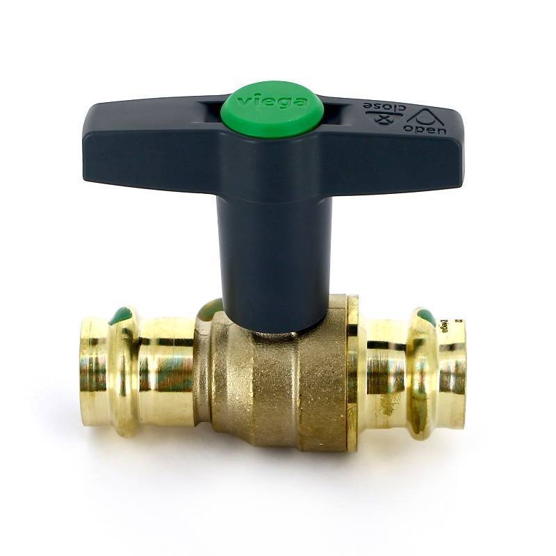 Кран шаровой Viega Easytop 22 пресс бронза SC-Contur высокая Т-образная ручка 746391