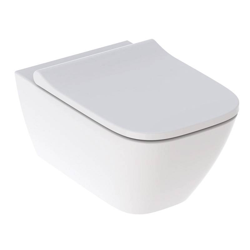 Унитаз подвесной Geberit Smyle Square Rimfree безободковый с сиденьем SoftClose и QuickRelease 54х35 см 500.683.01.1