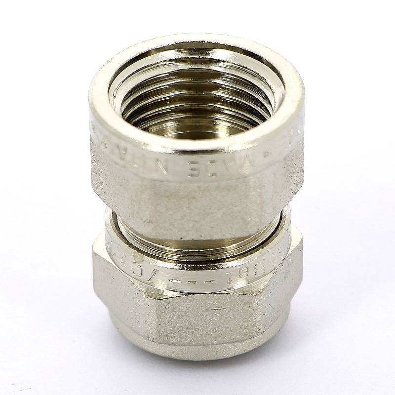 Муфта обжимная никелированная Tiemme 16x1/2 ВР 1600004