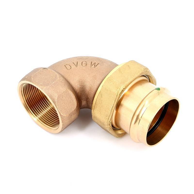 Угольник переходной Viega Sanpress 90° 54х2 пресс-В разъёмное соединение бронза 221676