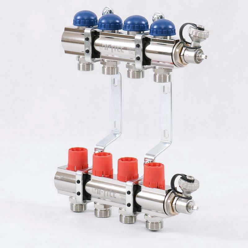Коллекторная группа с балансировочными и термостатическими вентилями UNI-FITT 1x3/4 EK 4 выхода 441E4304