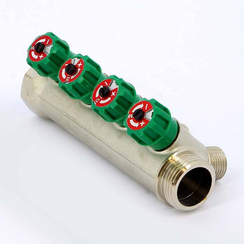 Коллектор никелированный Tiemme 1840 1 НВ 4 выхода 1/2 Н 36 мм 1840004