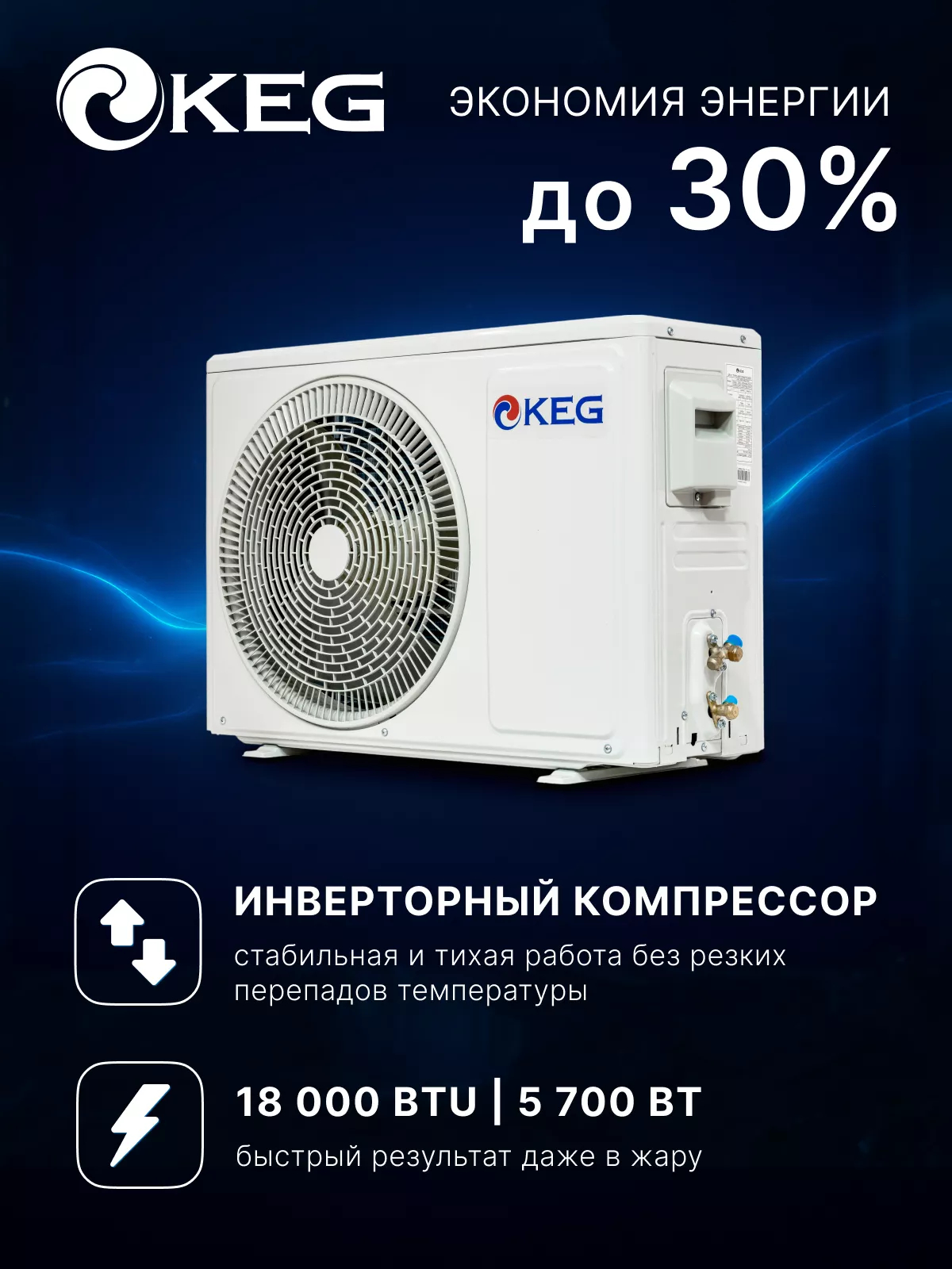 Сплит-система KEG SMART K KAC-18GHABp-P200 инверторная Wi-Fi