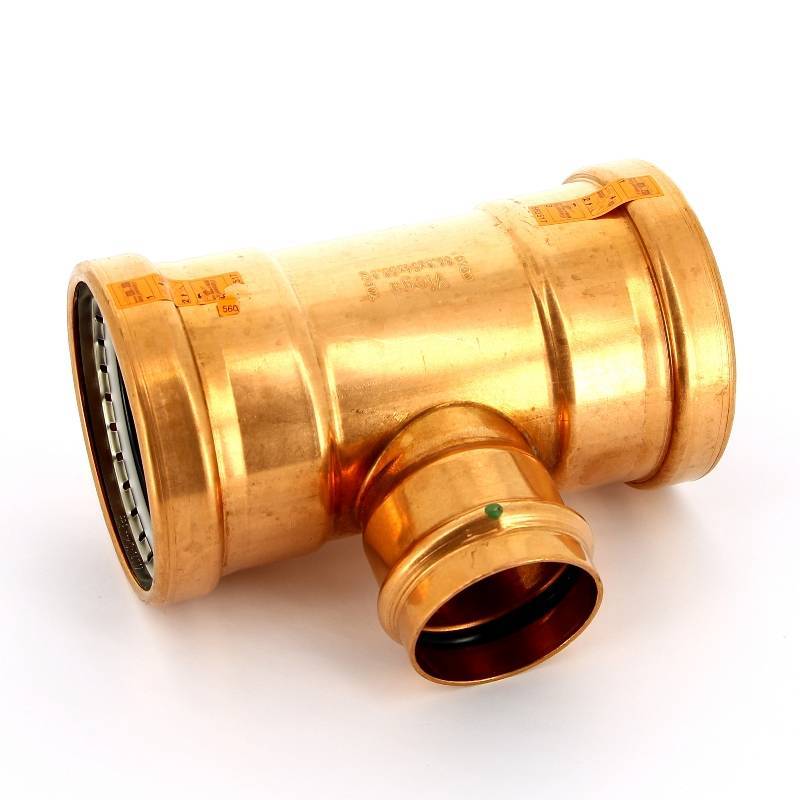 Тройник пресс медный Viega Profipress XL 88.9x54x88.9 мм 476991