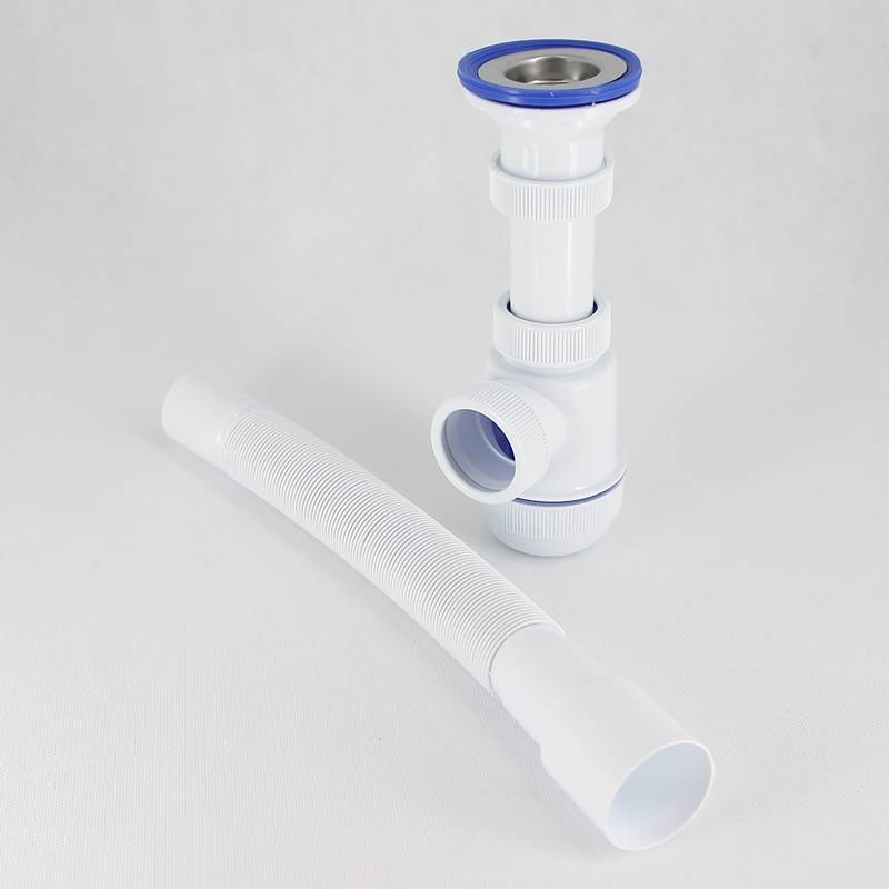 Сифон для раковины Wirquin Мини Элит 1 1/2 x 40 мм чашка 63 мм с гофротрубой 800 мм 30986780