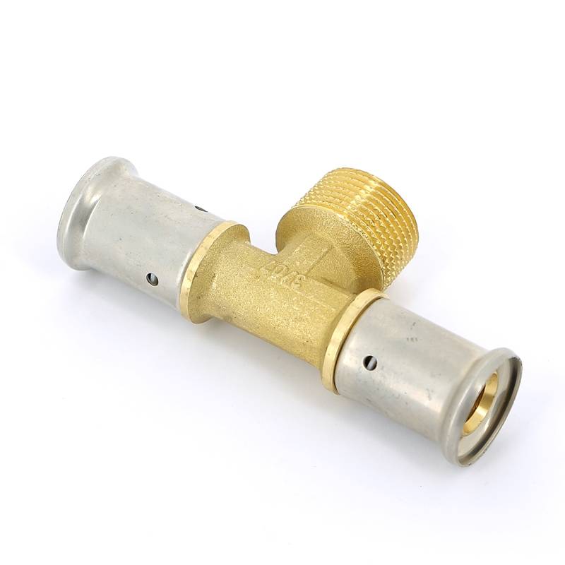 Тройник пресс латунный HENCO с наружной резьбой 20x3/4x20 14P-200520