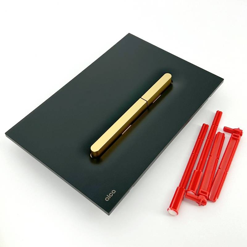 Кнопка смыва Alcaplast Linka черный матовый/золото матовый M1878-7