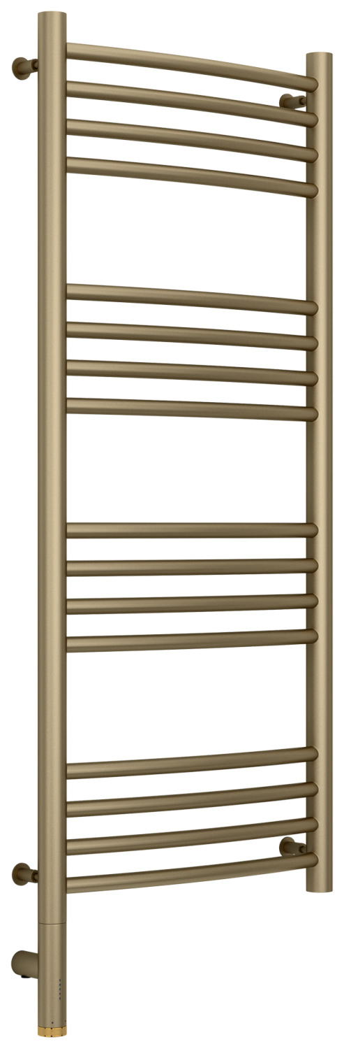 Полотенцесушитель электрический Сунержа Богема 3.0 выгнутая 432x1124 мм левый золотой шелк матовый 32-5802-1040