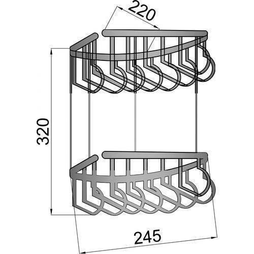 Полочка-корзинка угловая двойная Boheme Imperiale подвесная золото 10427