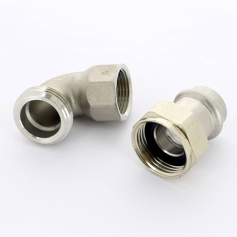 Угол разъемный пресс-В нержавеющая сталь Viega Sanpress Inox 54x2 437374