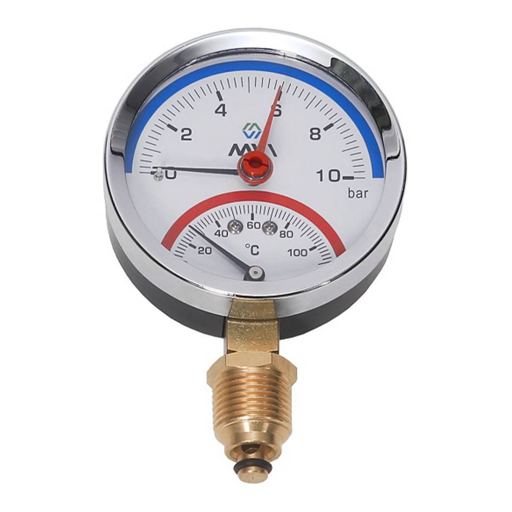 Термоманометр радиальный MVI 6 бар 120 °C 80 мм 1/2 BL.112.06