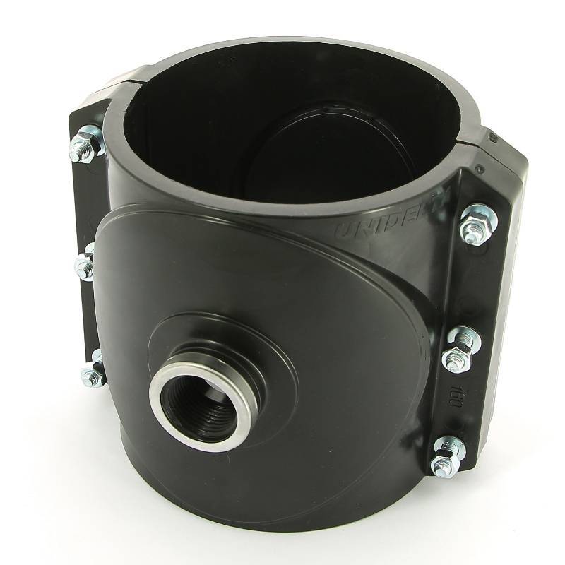 Седловая врезка Unidelta 160х1 4 болта для труб ПНД 1026160004