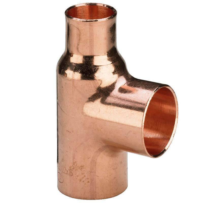 Тройник медный под пайку Viega 28х12х28 мм 114183