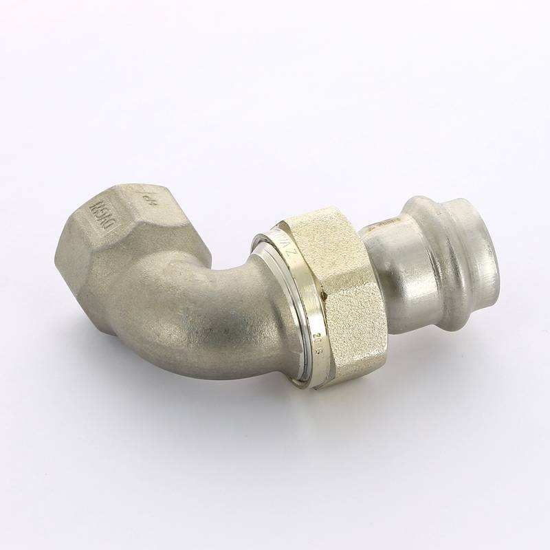 Угол разъемный пресс-В Viega Sanpress Inox 22х3/4 нержавеющая сталь 437329