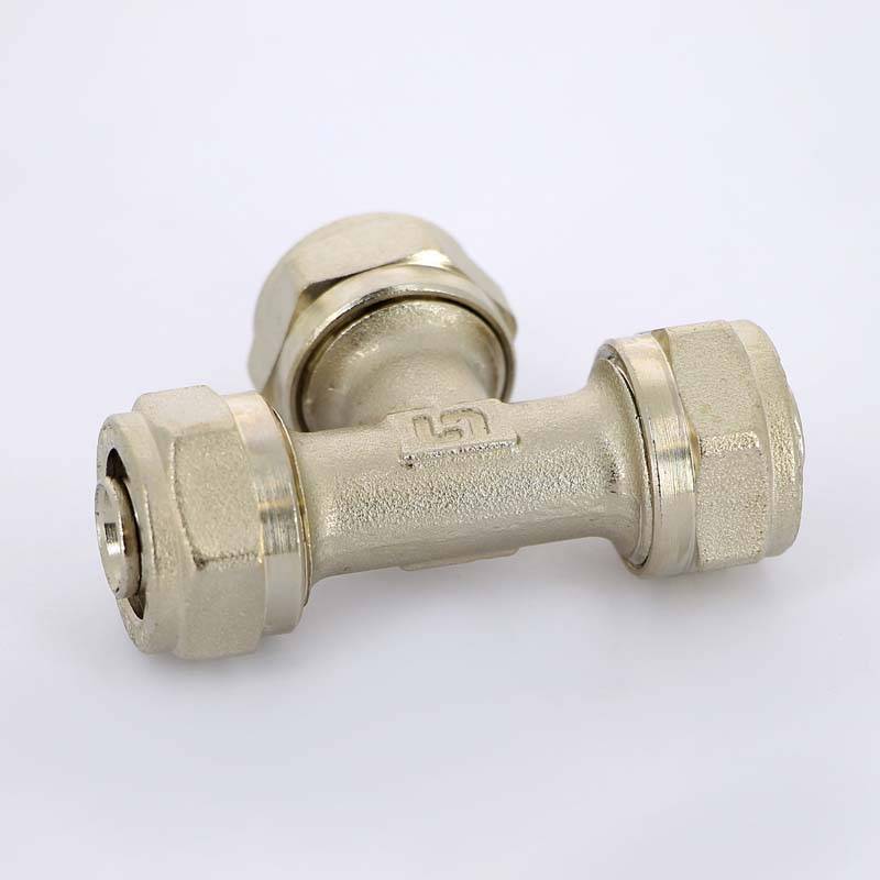 Тройник обжимной никелированный Uni-Fitt 16х2.0 666N6660