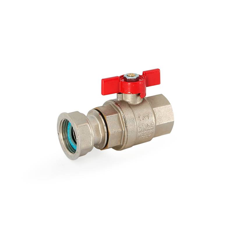 Кран шаровой Uni-Fitt 3/4 ВВ с накидной гайкой и уплотнением никелированный 117N3300