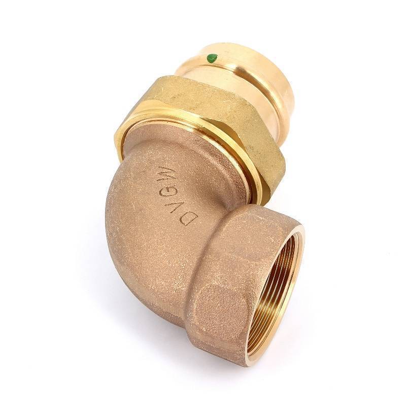 Угольник переходной Viega Sanpress 90° 54х2 пресс-В разъёмное соединение бронза 221676